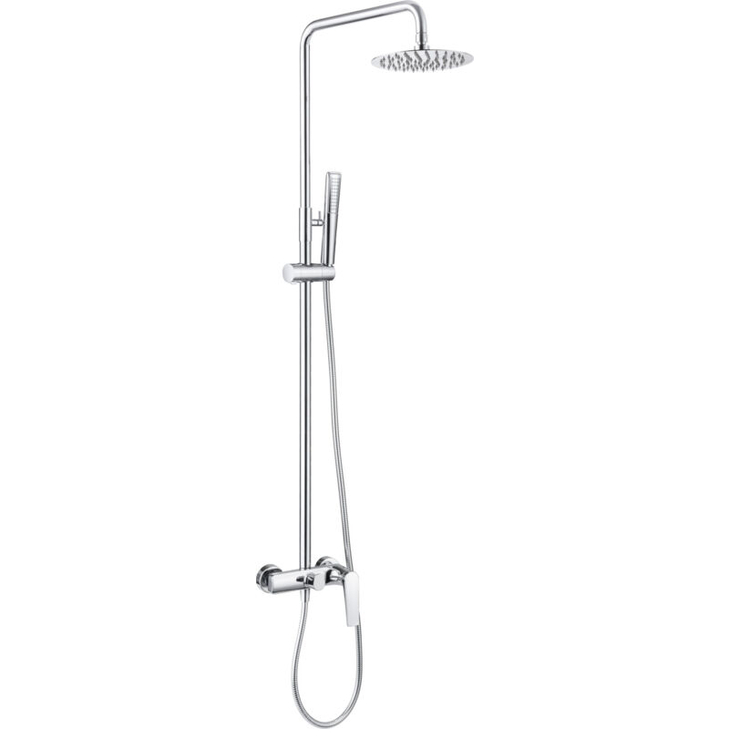 foto del prodotto mice collection asta doccia monocomando allungabile colonna doccia rubinetti bagno con doccetta e maniglia doccia colore cromo