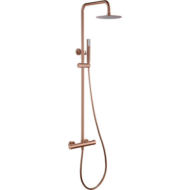 foto del prodotto mice collection asta doccia termostatica rubinetti bagno termostatici set barra doccia rosa spazzolato