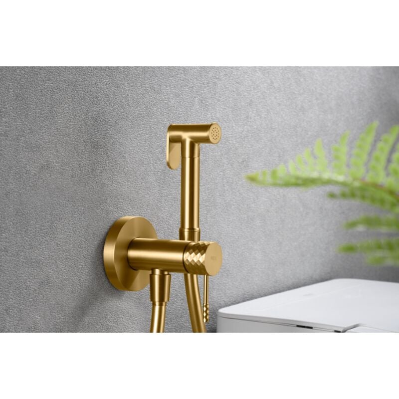 foto del prodotto mice collection mice rubinetto bidet incasso monocomando in ottone doccia igienica incasso e monocomando rubinetto bidet incasso oro spazzolato