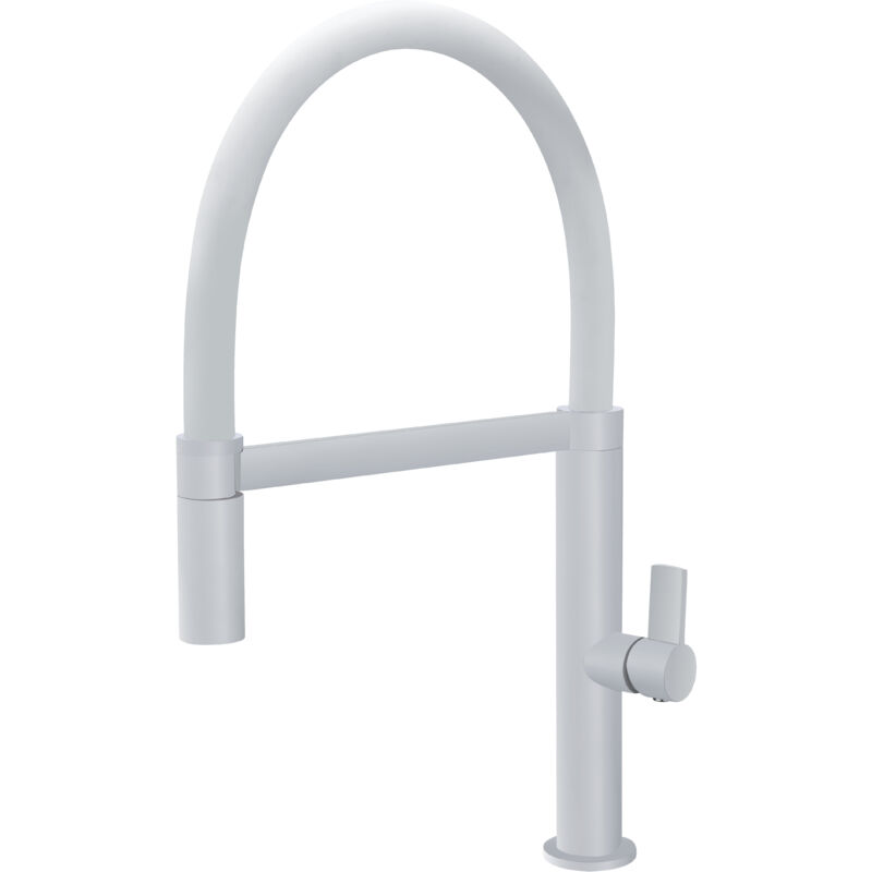 foto del prodotto mice collection - mice - rubinetto da cucina, flessibile miscelatore lavello estraibile con doccetta - serie laos bianco opaco - gce014