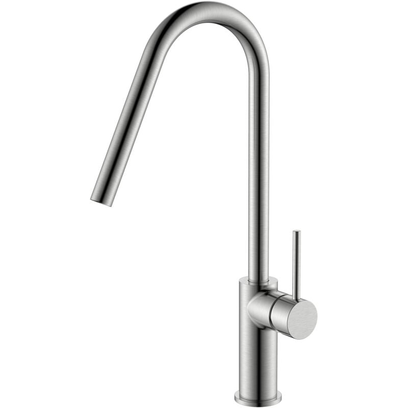 foto del prodotto mice collection - mice - rubinetto da cucina monocomando - rubinetto per lavello - elegante rubinetto da cucina in nichel spazzolato