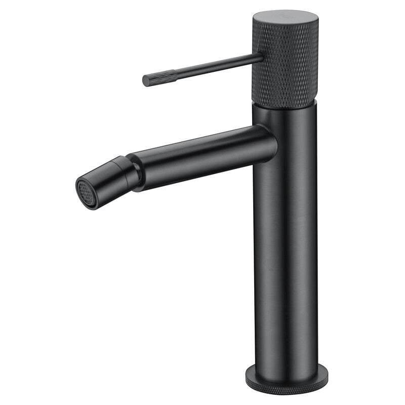 foto del prodotto mice collection mice rubinetto monocomando bidet, rubinetto bagno wc, acqua calda fredda colore grigio scuro satinato canna di fucile nero