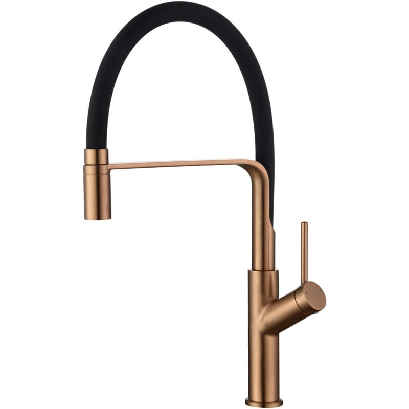 foto del prodotto mice collection mice rubinetto monocomando per lavello cucina flessibile elegante e resistente rubinetti lavello serie sena oro rosa