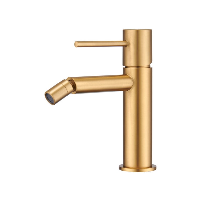 foto del prodotto mice collection mice rubinetto per bidet rubinetto monocomando per wc con acqua calda fredda rubinetto igienico in colore oro spazzolato