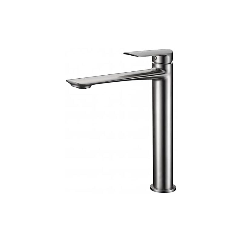 foto del prodotto mice collection rubinetto lavabo bocca alta miscelatore monocomando bagno rubinetto lavabo alto colore nichel spazzolato