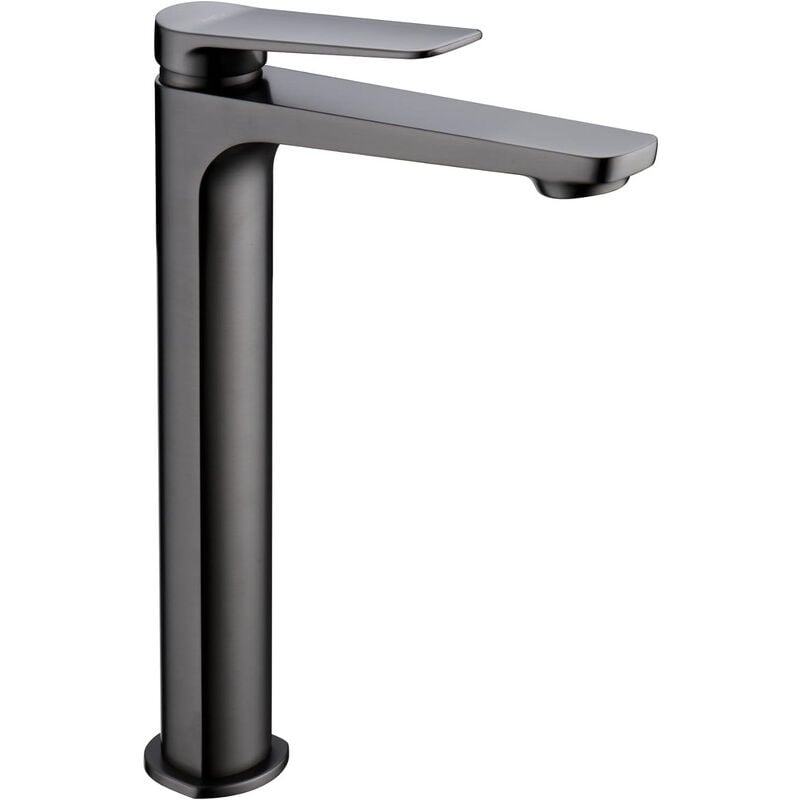 foto del prodotto mice collection rubinetto lavabo monocomando con bocca alta in ottone rubinetto lavabo bocca lunga adatto per acqua calda fredda colore nero