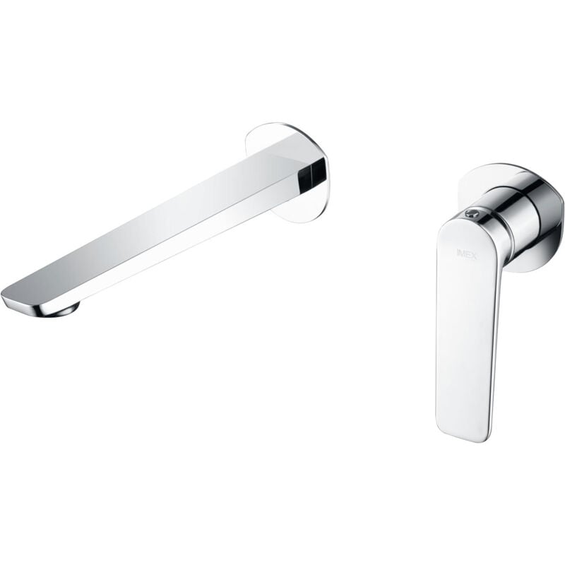 foto del prodotto mice collection rubinetto lavabo monocomando da incasso con fissaggio a parete rubinetteria bagno da incasso per lavelli colore cromo