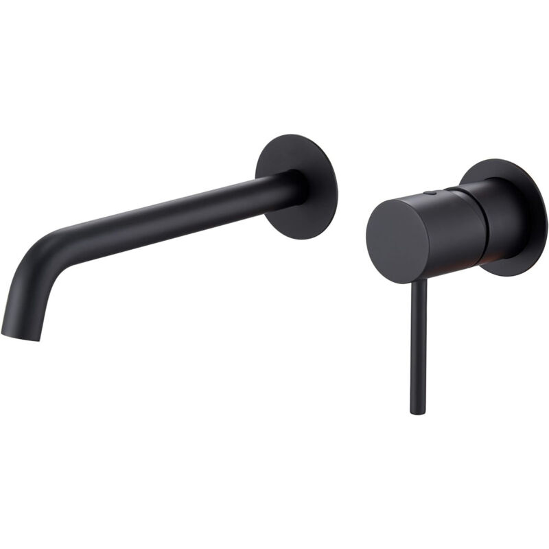 foto del prodotto mice collection rubinetto lavabo monocomando da incasso con montaggio a parete rubinetteria bagno da incasso per lavelli colore nero opaco