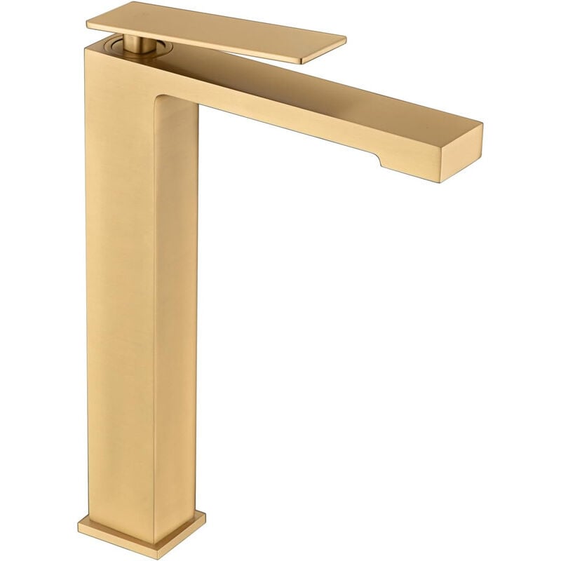 foto del prodotto mice collection rubinetto monocomando con bocca alta per lavabo rubinetto bagno per controsoffitto adatto per acqua calda e fredda colore oro