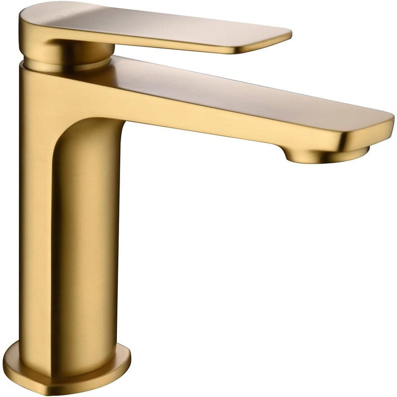 foto del prodotto mice collection rubinetto monocomando lavabo in ottone rubinetto monocomando lavabo rubinetto bagno per acqua calda fredda colore oro spazzolato
