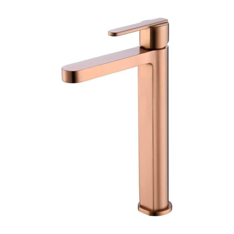 foto del prodotto mice collection rubinetto monocomando per lavabo con bocca alta rubinetto da bagno per lavelli con bocca alta per acqua calda fredda oro rosa