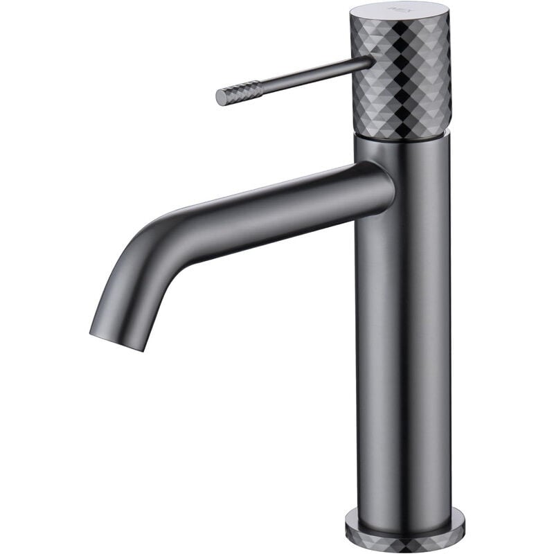 foto del prodotto mice collection rubinetto monocomando per lavabo con tecnologia cold open per risparmiare energia in rubinetti da bagno in ottone colore black gun