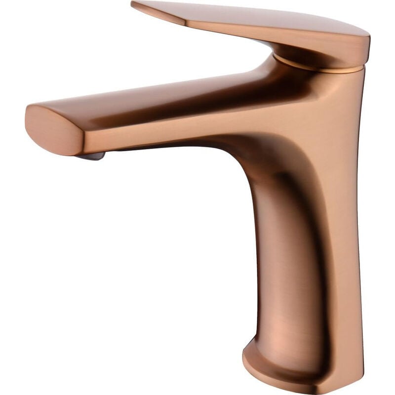 foto del prodotto mice collection rubinetto monocomando per lavabo in ottone rubinetto da bagno per lavello per acqua calda fredda colore oro rosa spazzolato