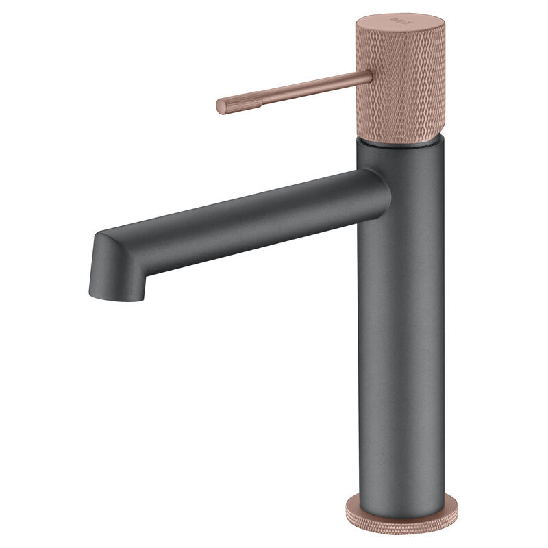 foto del prodotto mice collection rubinetto monocomando per lavabo, rubinetteria da bagno per acqua calda fredda, champagne grey