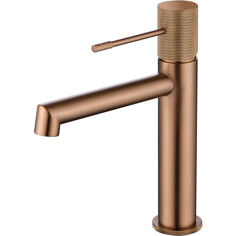 foto del prodotto mice collection rubinetto monocomando per lavabo, rubinetti da bagno per acqua calda fredda colore oro rosa spazzolato