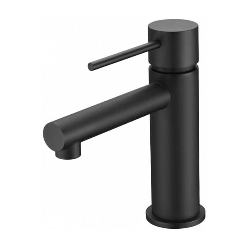 foto del prodotto mice collection rubinetto monocomando per lavabo rubinetto per lavabo con maniglia fine serie milos stick colore nero opaco