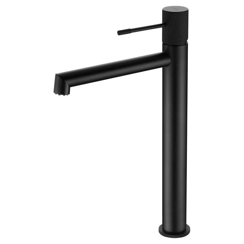 foto del prodotto mice collection rubinetto per lavabo monocomando con bocca alta, rubinetto da bagno alto per acqua calda fredda, nero opaco
