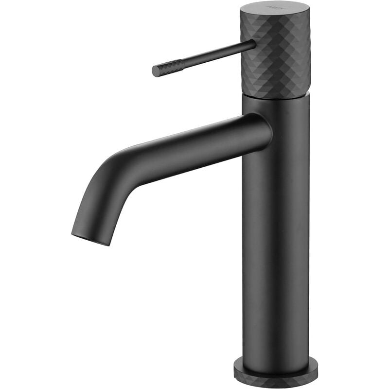 foto del prodotto mice collection rubinetto per lavabo monocomando con tecnologia cold open per risparmiare energia nei rubinetti da bagno in ottone nero opaco