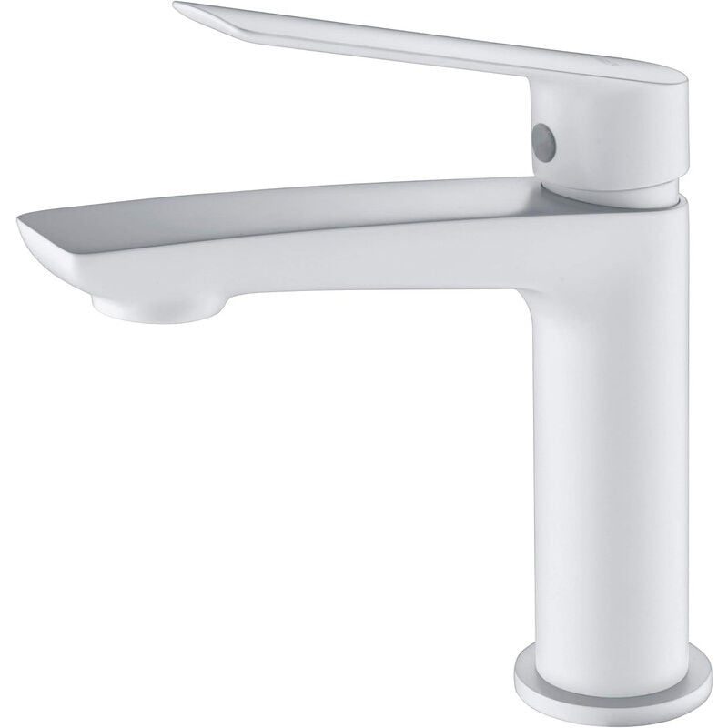 foto del prodotto mice collection rubinetto per lavabo, rubinetto per bagno monocomando, miscelatore per bagno acqua calda fredda colore bianco opaco
