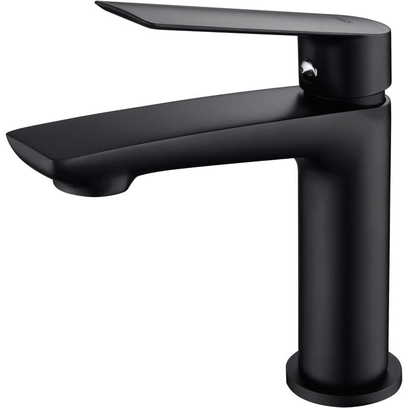 foto del prodotto mice collection rubinetto per lavabo, rubinetto per bagno monocomando, miscelatore per bagno acqua calda fredda colore nero opaco