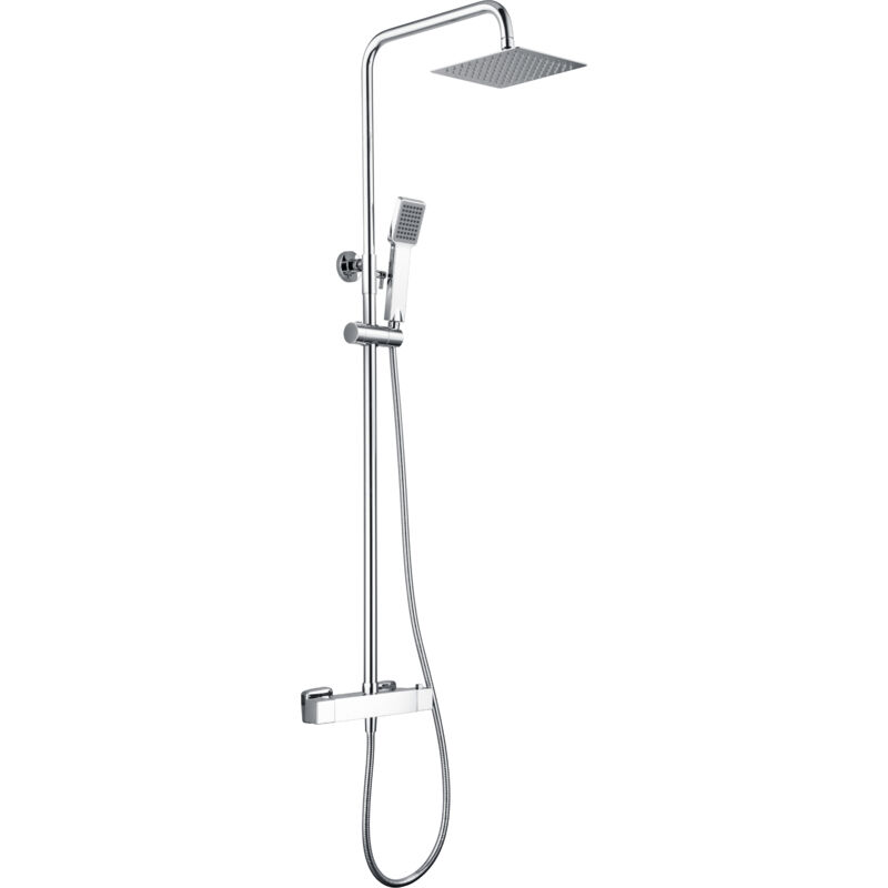 foto del prodotto mice collection - set colonna doccia - asta doccia termostatica estensibile in acciaio inox con doccetta e maniglia doccia in cromo