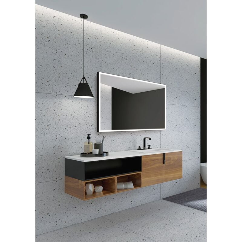 foto del prodotto mice collection - specchio led per bagno, spogliatoio retroilluminato triled - sensore antiappannamento bianco freddo naturale caldo cornice in