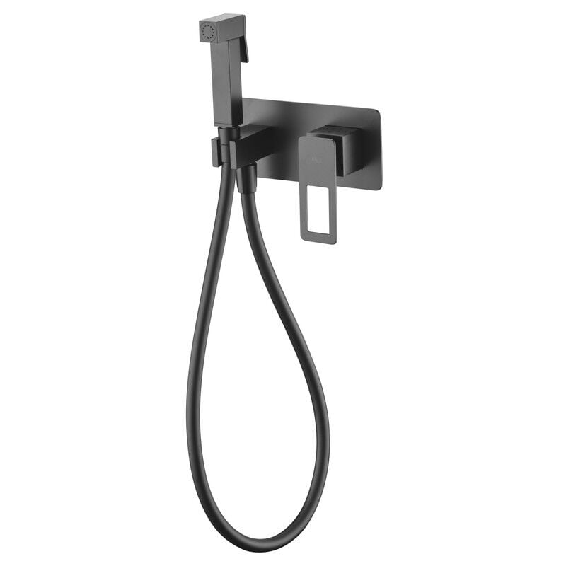 foto del prodotto mice - doccia igienica da incasso - rubinetto monocomando bide per wc da incasso - rubinetti per wc - nero opaco bdc032-5ng