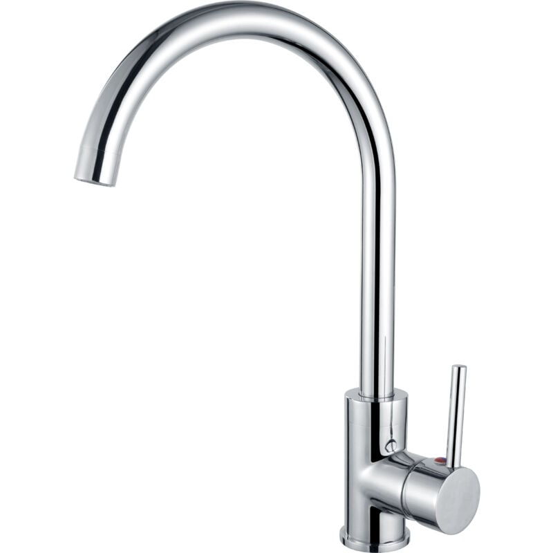foto del prodotto mice rubinetto da cucina rubinetto lavello monocomando rubinetto cucina monocomando per acqua calda e fredda colore cromato gcr002