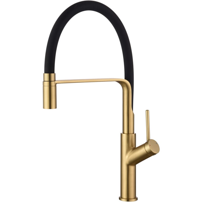 foto del prodotto mice rubinetto monocomando per lavello cucina flessibile elegante e resistente rubinetto per lavabo serie sena oro spazzolato gce022 oc