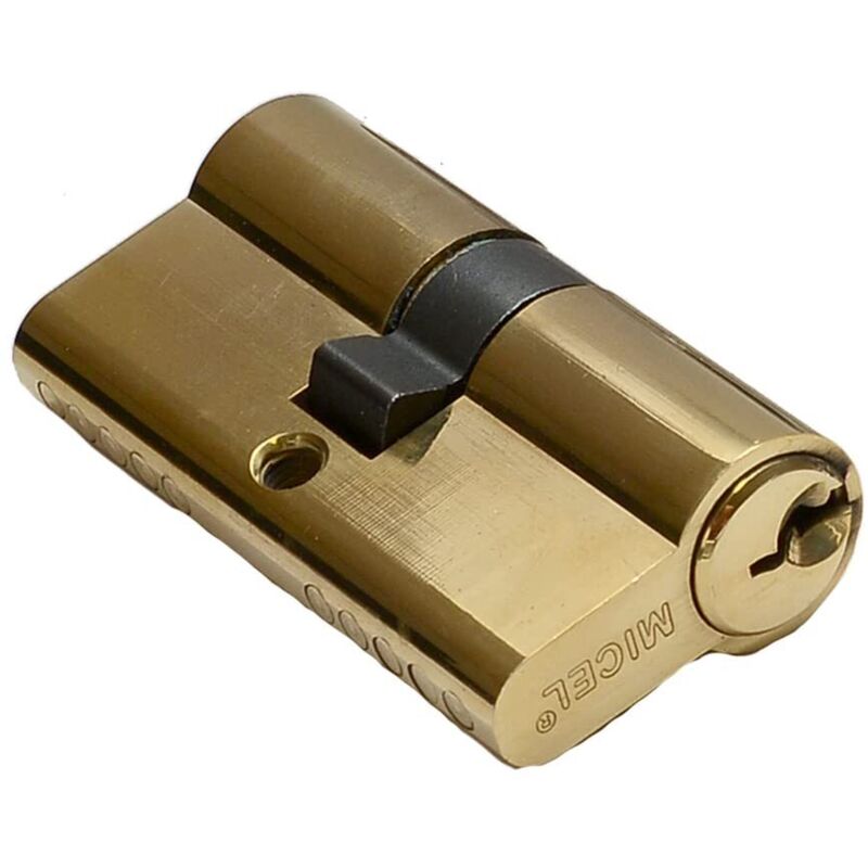 immagine 0 del prodotto micel 13144 cilindro per segatura, sicurezza, profilo europeo, con camma corta, centrato, 30 x 30, chiavi incluse, finitura ottonata, colore oro,