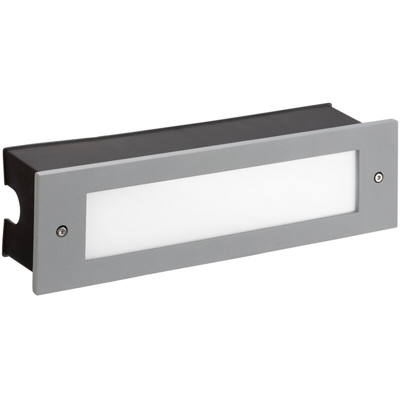foto del prodotto micenas led pro empotrable de pared de uso exterior para iluminar frontalmente en luz de led blanco neutro 4000k color gris