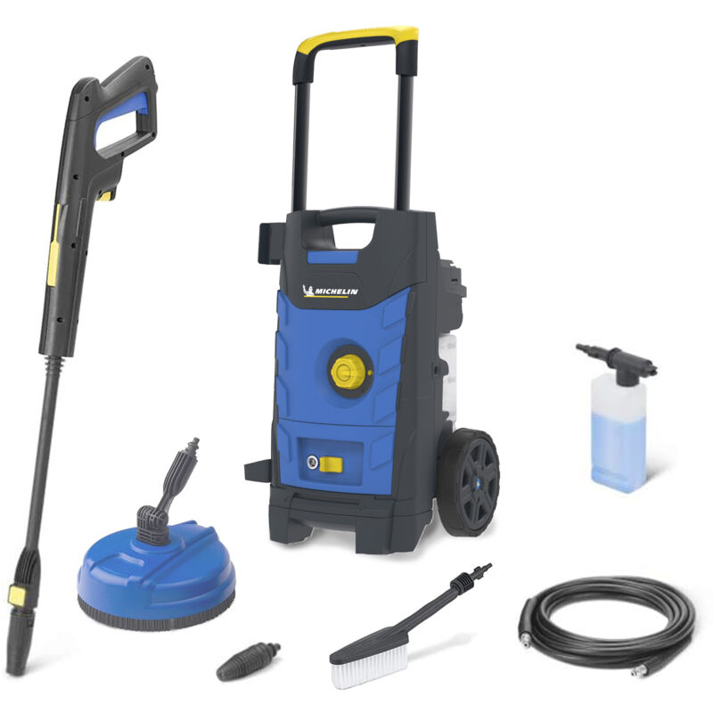 foto del prodotto michelin idropulitrice mpx19elp, ad alta pressione, per auto ed esterni casa, con lavapavimenti e spazzola fissa, pressione max. 140 bar, portata