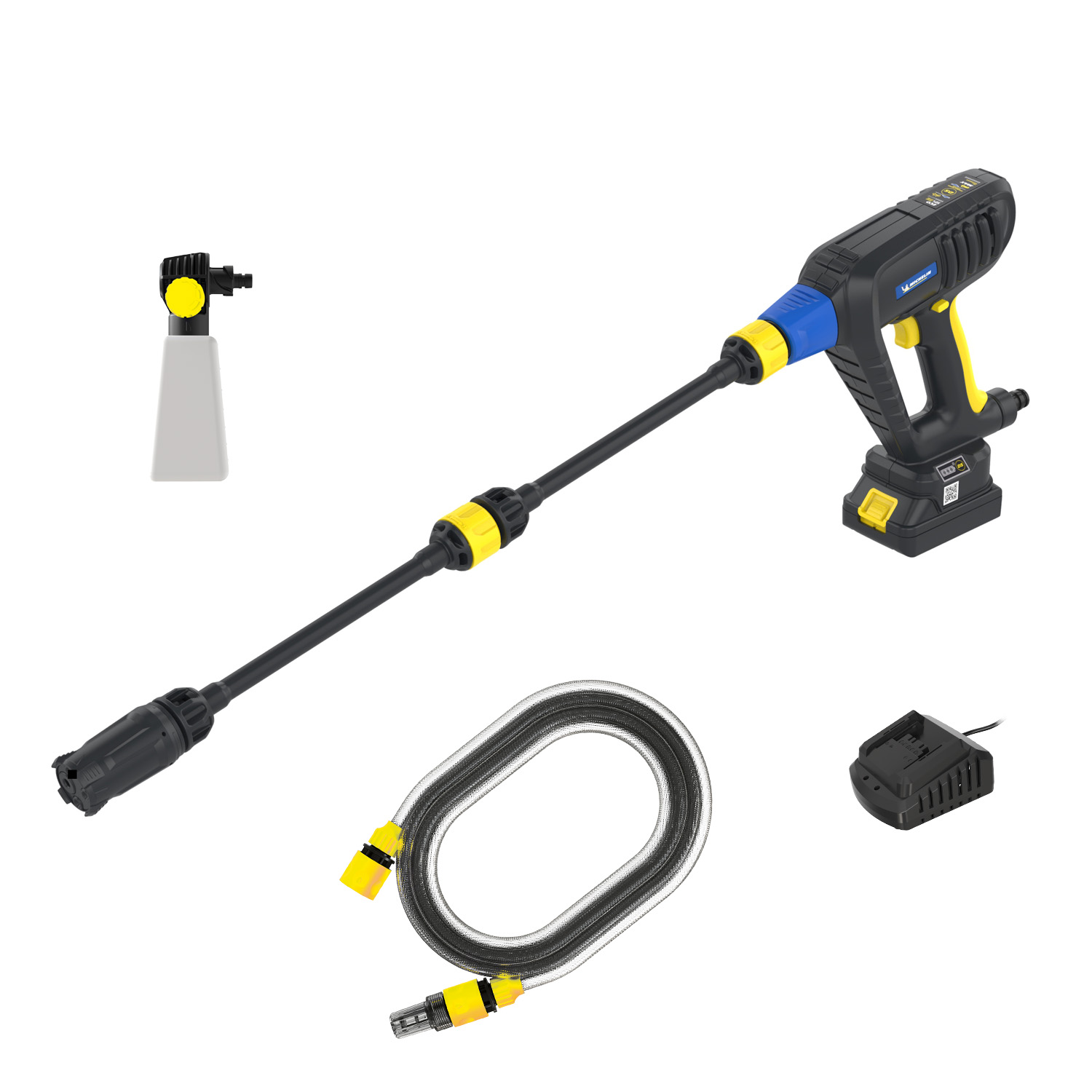 foto del prodotto michelin idropulitrice portatile mpx 250eds, batteria ricaricabile 18v inclusa, per veicoli e auto, con ugello 4 in 1 multiuso, con sistema doppia velocità