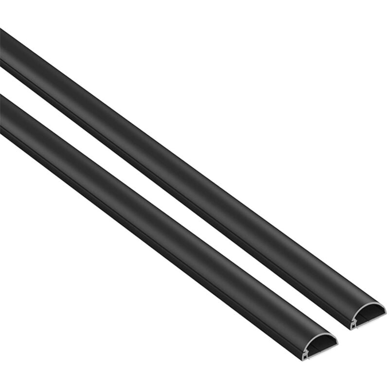 foto del prodotto micro 1m2010b, passacavi, canalina passacavi, canalina copricavi, canalina passacavi pavimento - 20 x 10 mm - 1 m lunghezza - nero - d-line