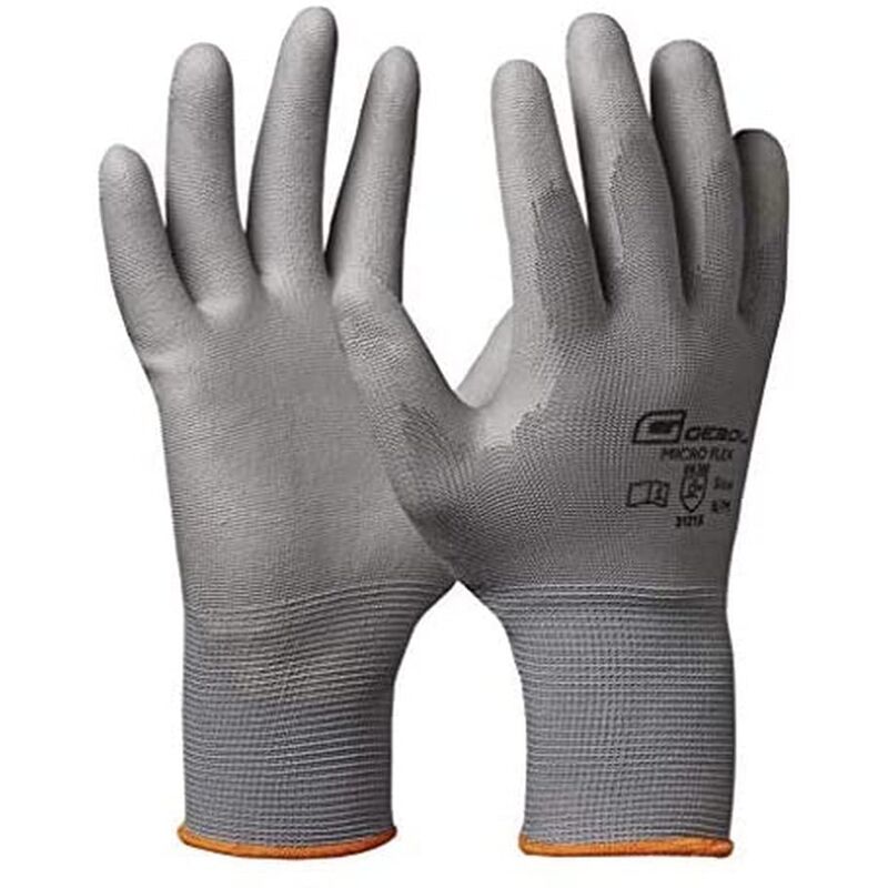 foto del prodotto micro flex, guanti da lavoro per sensazioni necessarie, guanti protettivi da uomo, taglia xxxl gr 12 , grigio, 1 paio gebol