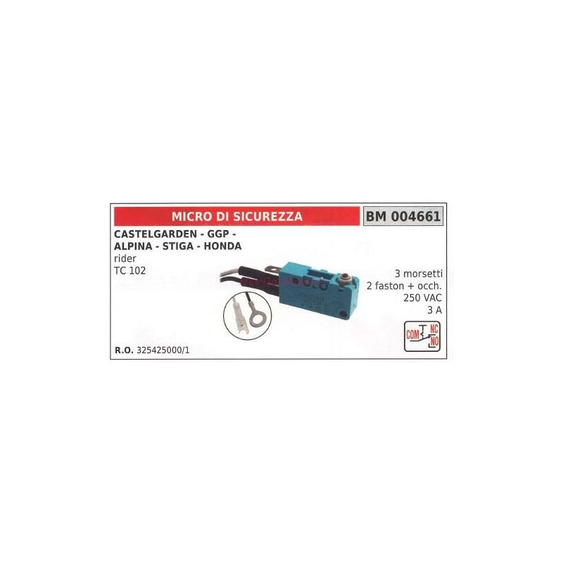 foto del prodotto micro interruttore di sicurezza castelgarden rider tc 102 004661