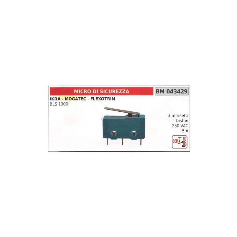 foto del prodotto micro interruttore di sicurezza ikra bls 1000 3 morsetti faston 250vac 5a 043429