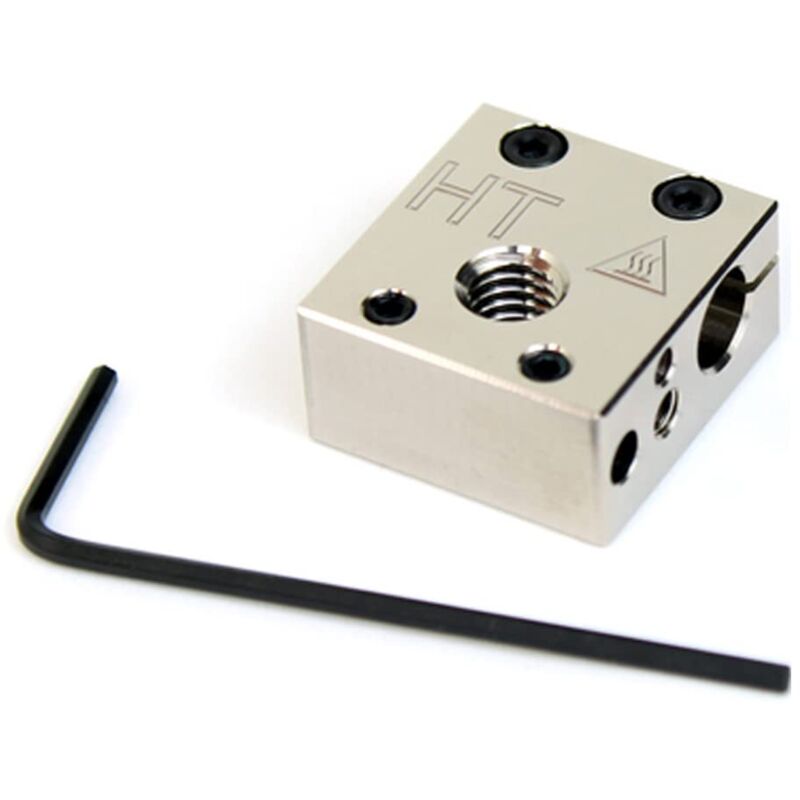 foto del prodotto micro swiss plated copper high temperature mk8 style heater block upgrade per stampanti cr10 ender anet a8 mk7, mk8, mk9 hotends