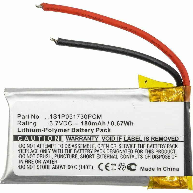 foto del prodotto microbattery coreparts batteria per cuffie wireless 0.6wh li pol 3.7v 180mah, 1s1p051730pcm gn9330, netcom 9330, 0.6wh li pol 3.7v 180mah nero,