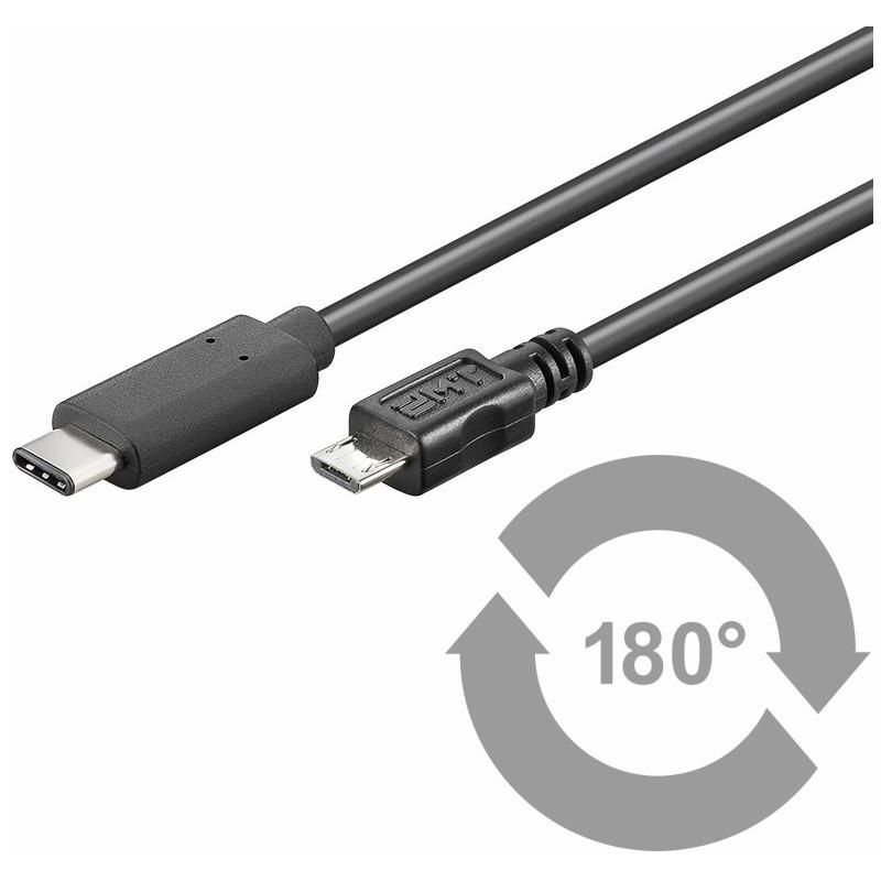 foto del prodotto microconnect usb c microusb b, 1 m cavo usbusb 1 m, 1 m,usb c, micro usb b, 2.0 3.0 3.1 gen 1 , connettore maschio maschio, nero 