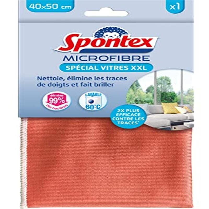 foto del prodotto microfibra speciale per vetri xxl pulisce e rimuove le impronte digitali rende la lucentezza 2 volte pi efficace contro le impronte spontex