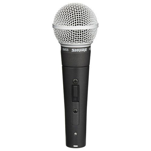 foto del prodotto microfono a filo shure sm58se sm58 con interruttore black e silver bla