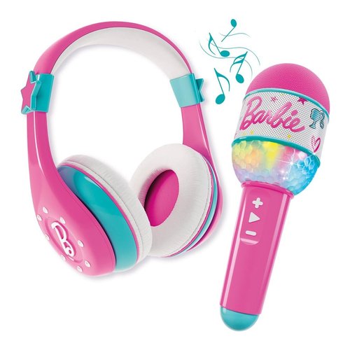 foto del prodotto microfono giocattolo lisciani 104468 barbie sound your style con cuffi