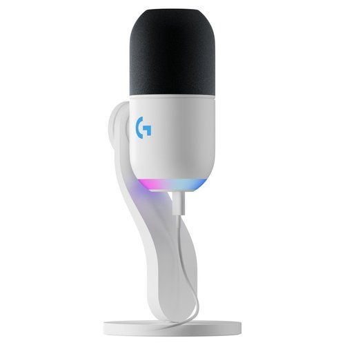 foto del prodotto microfono usb logitech 988 000576 yeti gx rgb lightsync off white
