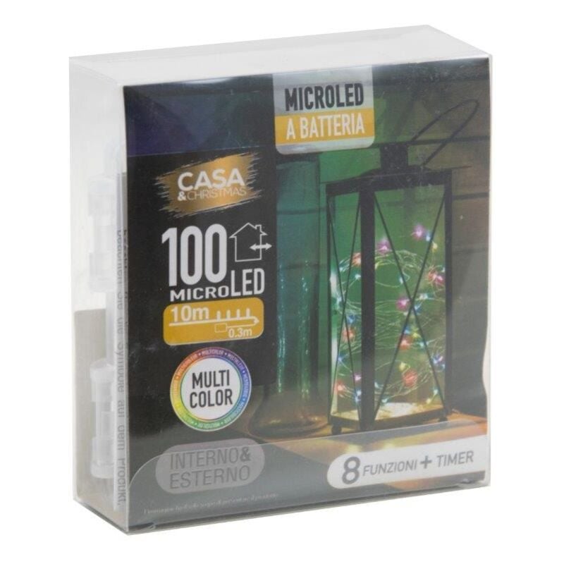 foto del prodotto microled 100 multicolor batteria 8f interno ed esterno
