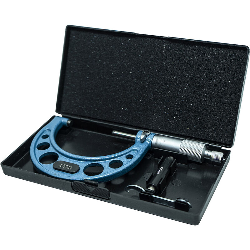 foto del prodotto micrometro centesimale per esterni sogi mic 50 75 con frizione 50 75 mm terminali cromati