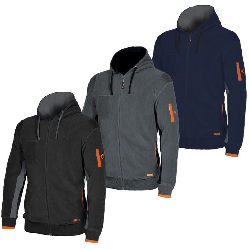 foto del prodotto micropile con cerniera e cappuccio ortigara blue 3xl