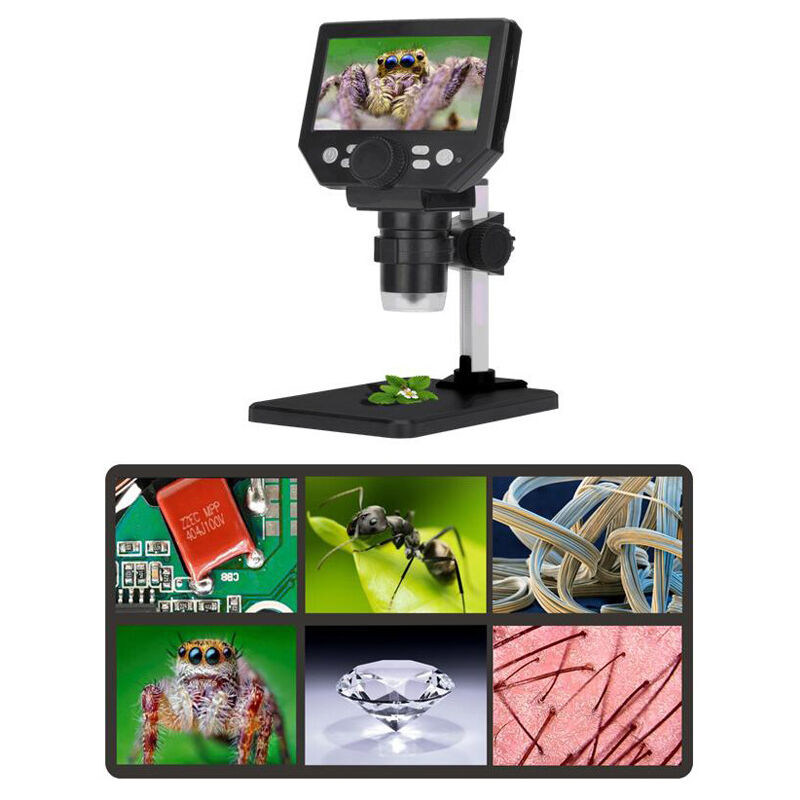 foto del prodotto microscopio digitale da 4,3 pollici schermo hd da 8 megapixel zoom 1 1000x, 8 luci led e batteria ricaricabile per la riparazione di circuiti