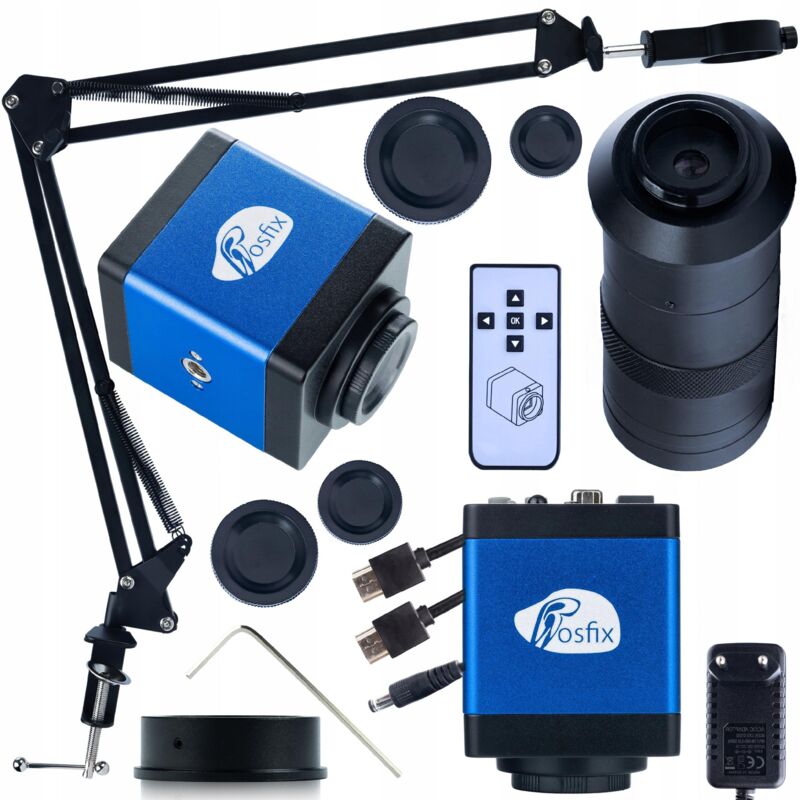 foto del prodotto microscopio digitale draco blue pro kmdbp hdmi vga con fotocamera con braccio regolabile e obiettivo odm 100x