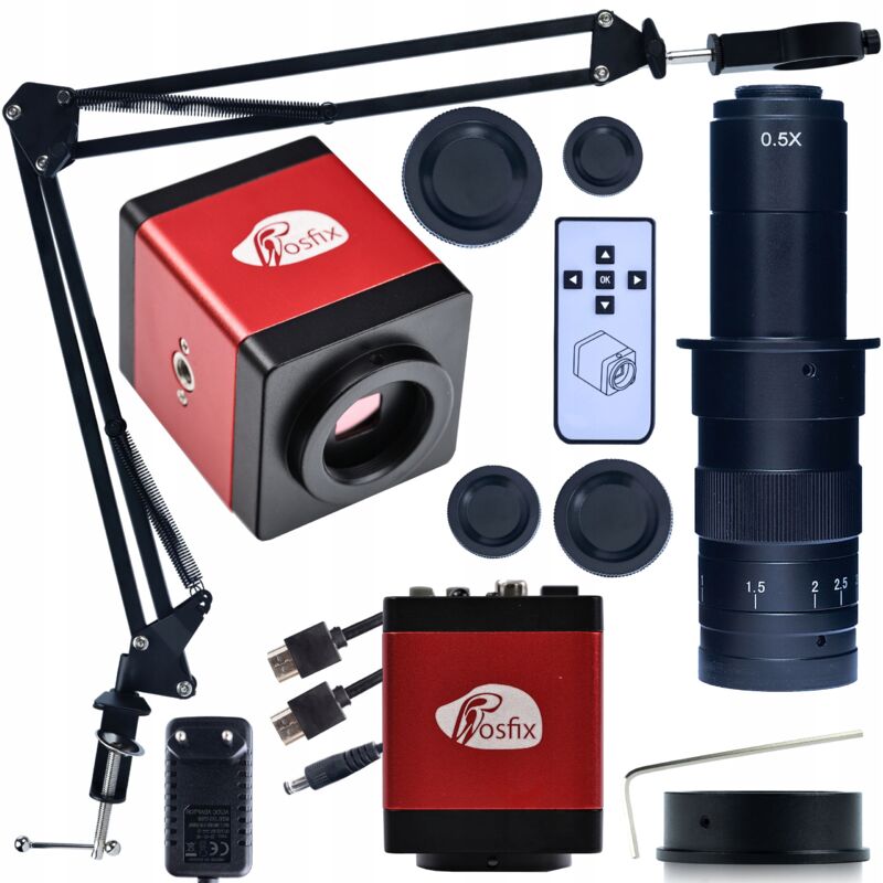 foto del prodotto microscopio digitale draco pro kmdrp hdmi vga con fotocamera con braccio regolabile e obiettivo odm 180x